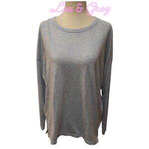 Lou & Grey Womens Blue Dolman Long Sleeve Crew Neck Top LARGE Casual Work